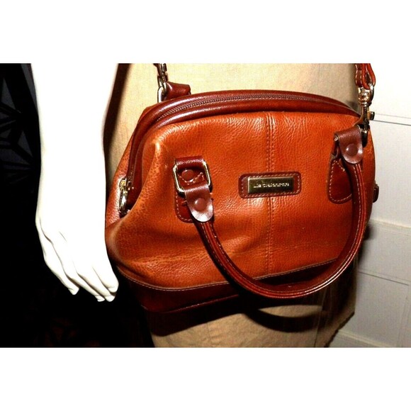 Liz Claiborne Brown Leather Purse Pocketbook Shoulder Strap and Handles Vintage - Picture 14 of 16